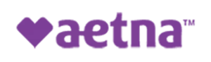 Aetna logo with a purple heart-shaped icon and the word 'aetna'.